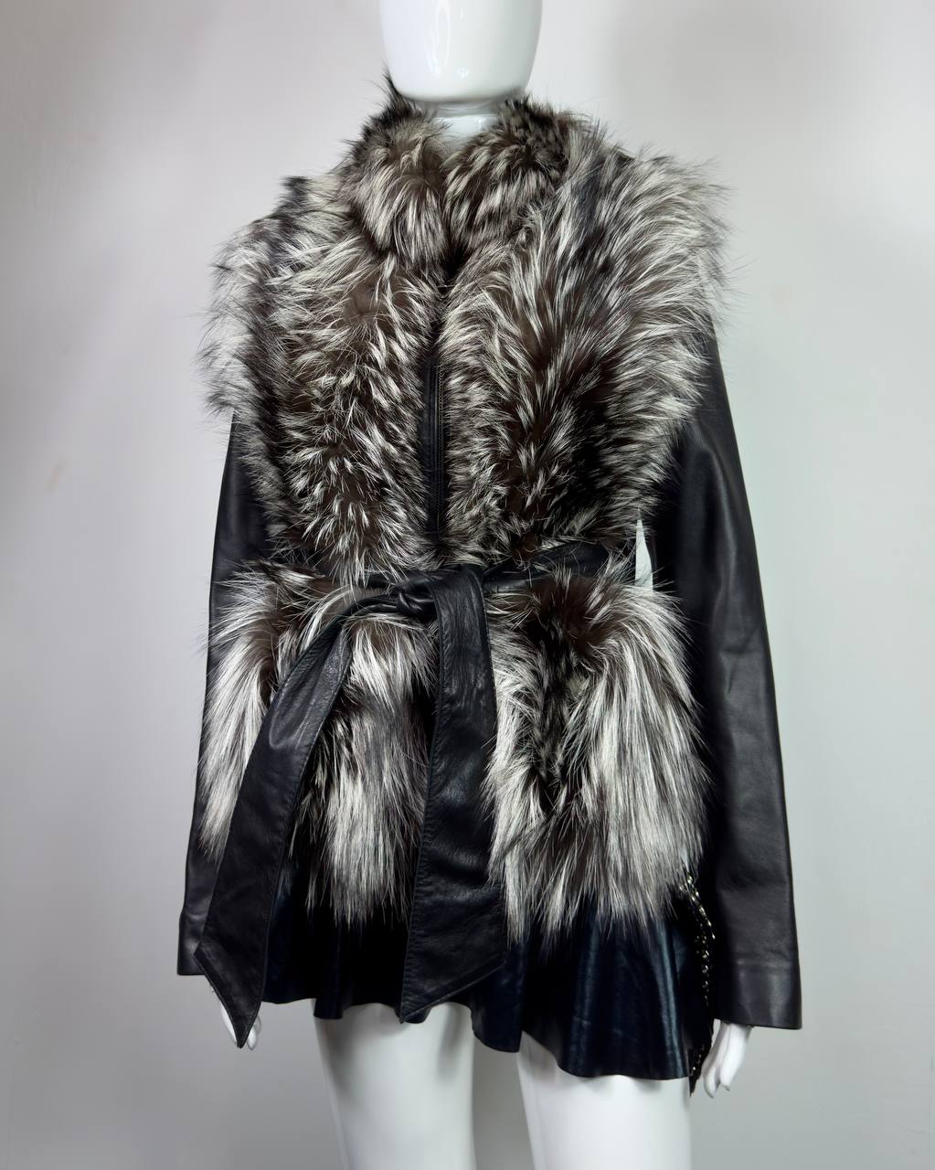 Vintage Fur Leather Jacket XS-M