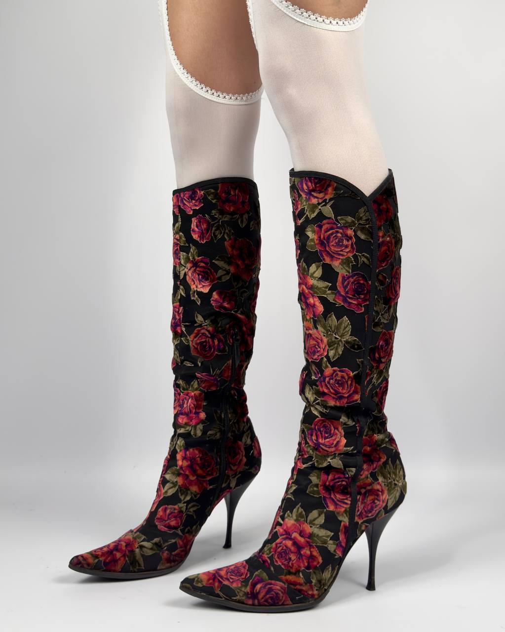 Casadei Vintage Roses Boots — 39