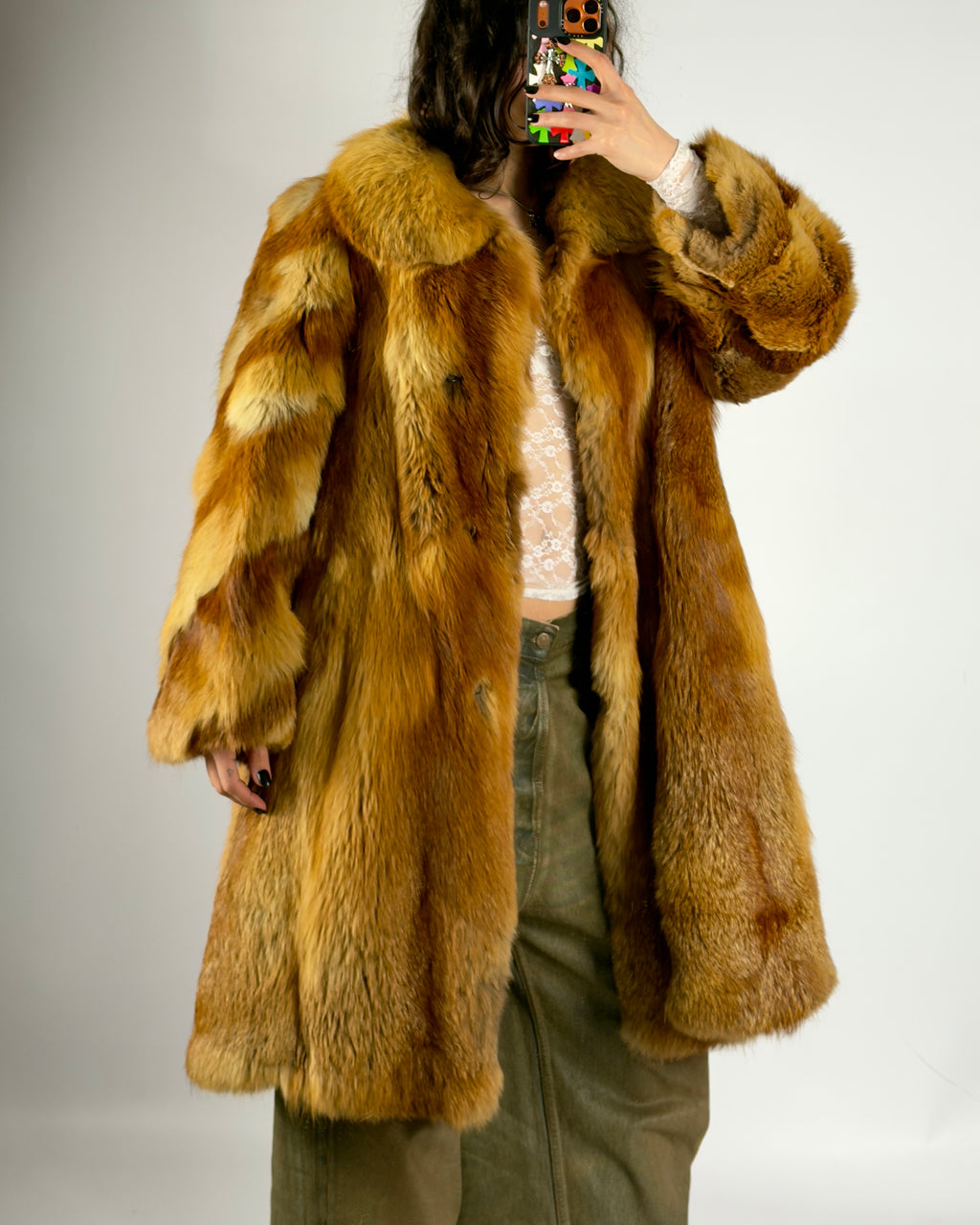 Vintage Fox Fur Coat — M/L