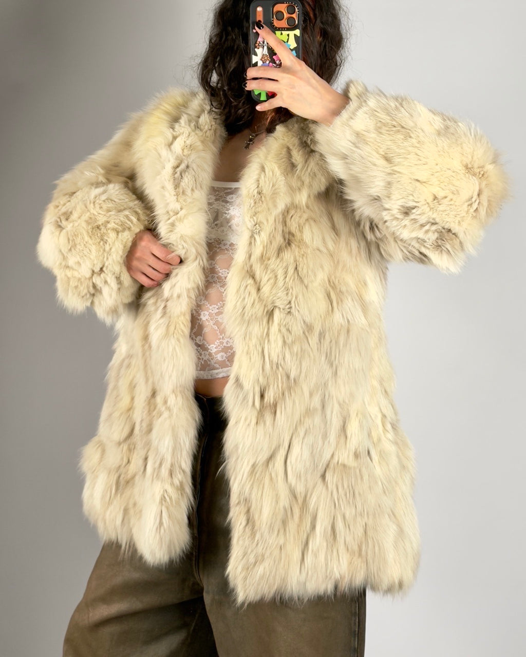 Vintage Arctic Fox Fur Coat — S/L