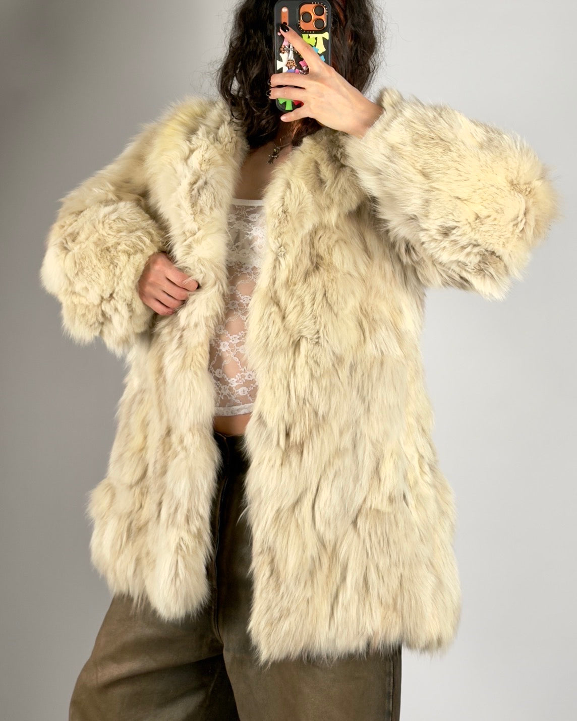 Vintage Arctic Fox Fur Coat — S/L