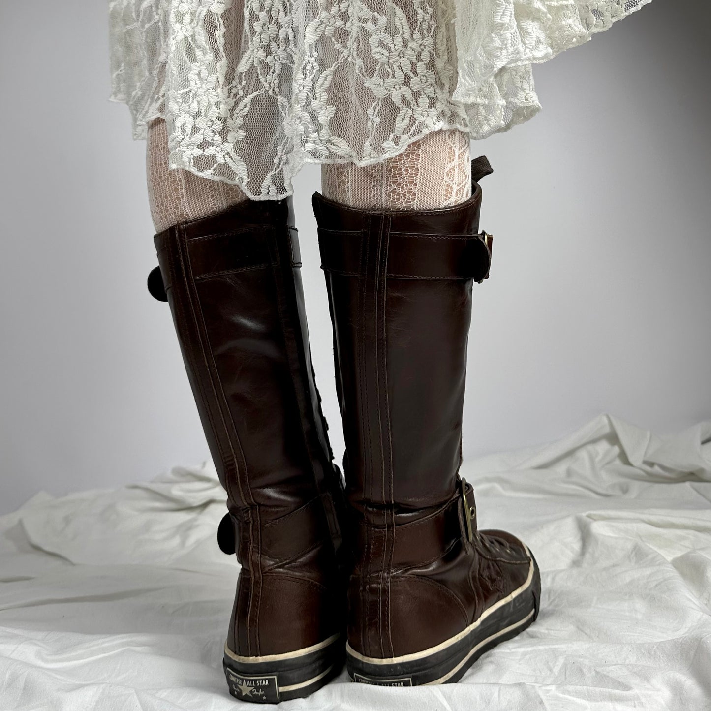 Converse Vintage Buckle Leather Lace Up Boots 38/39