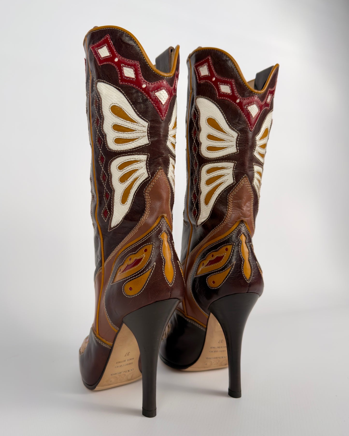 D&G SS04 Cowboy Butterfly Boots — 37