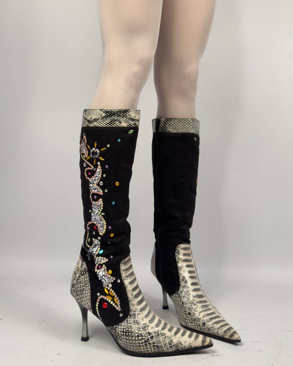Vintage Vegan Beaded Boots — 40