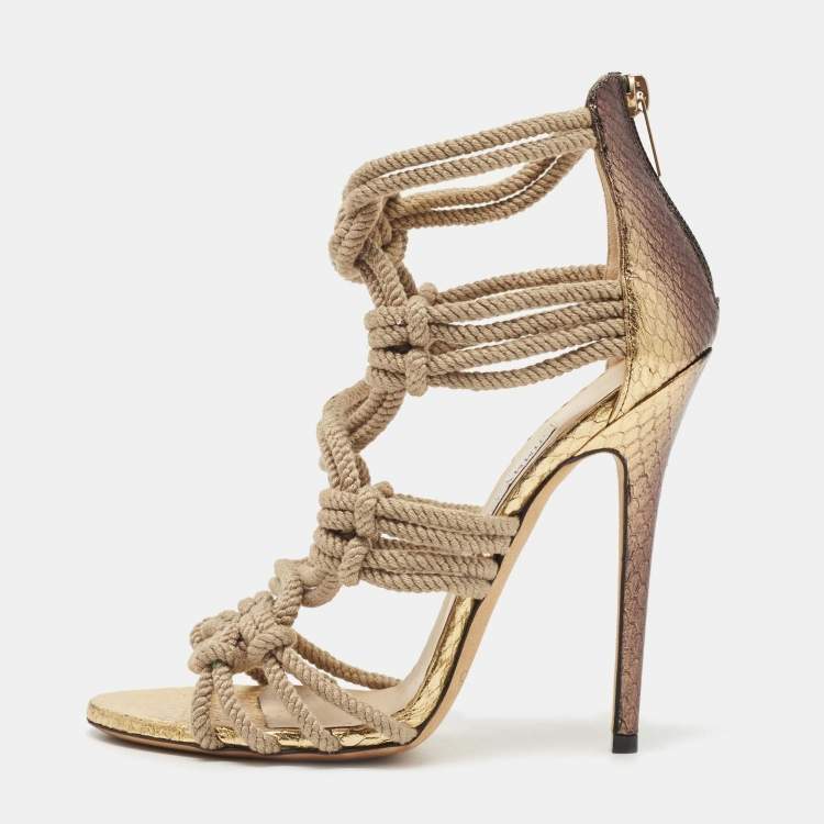 Jimmy Choo Rope Snakeskin Heels — 39.5