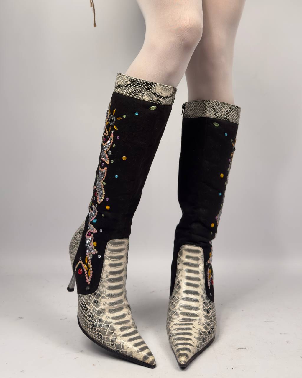 Vintage Vegan Beaded Boots — 40
