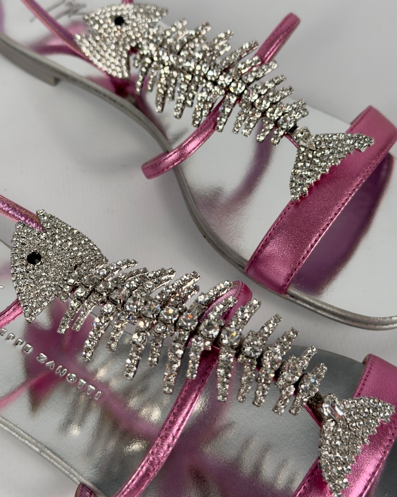Giuseppe Zanotti Pink Fishbone Sandals — 35.5/36 NWB