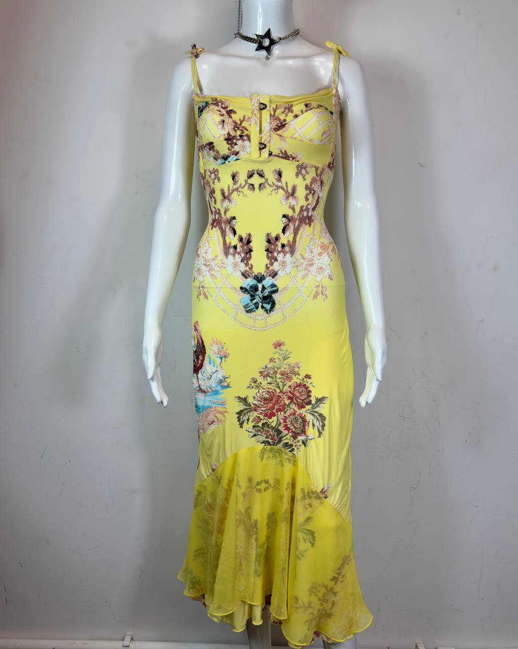 Roberto Cavalli S/S 2003 Chinoiserie Long Corset Dress