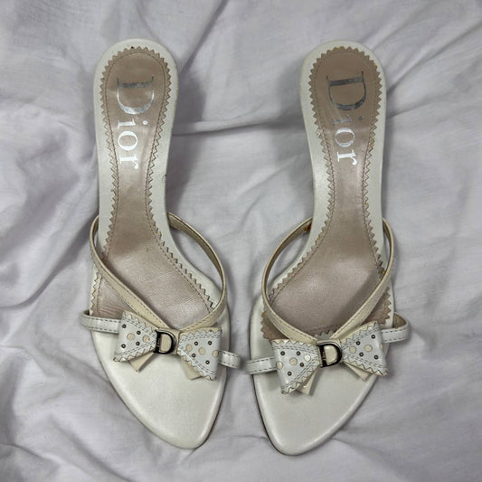 Dior by Galliano Vintage SS06 Bow Leather Mules — 39
