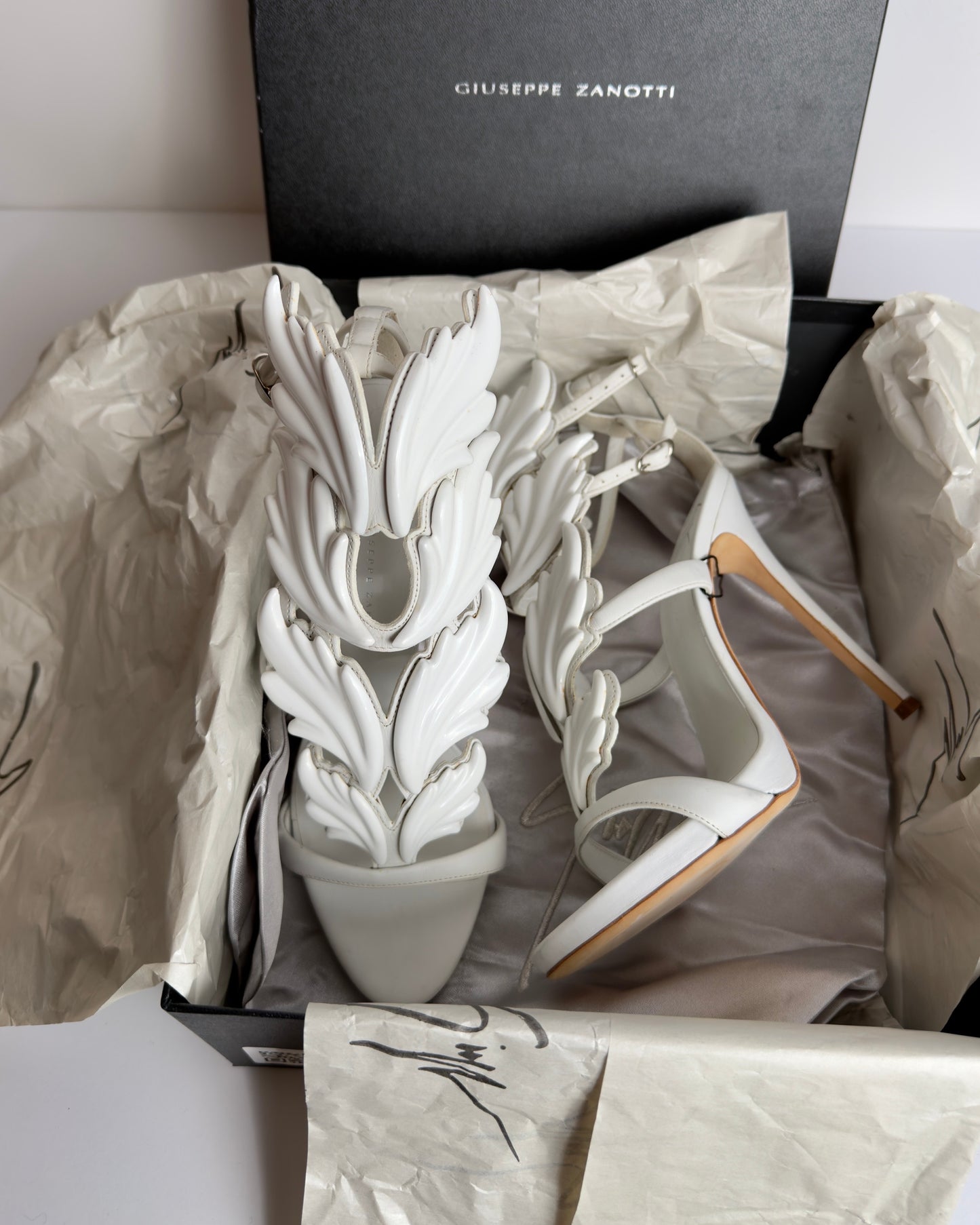 Giuseppe Zanotti White Cruel Summer Heels