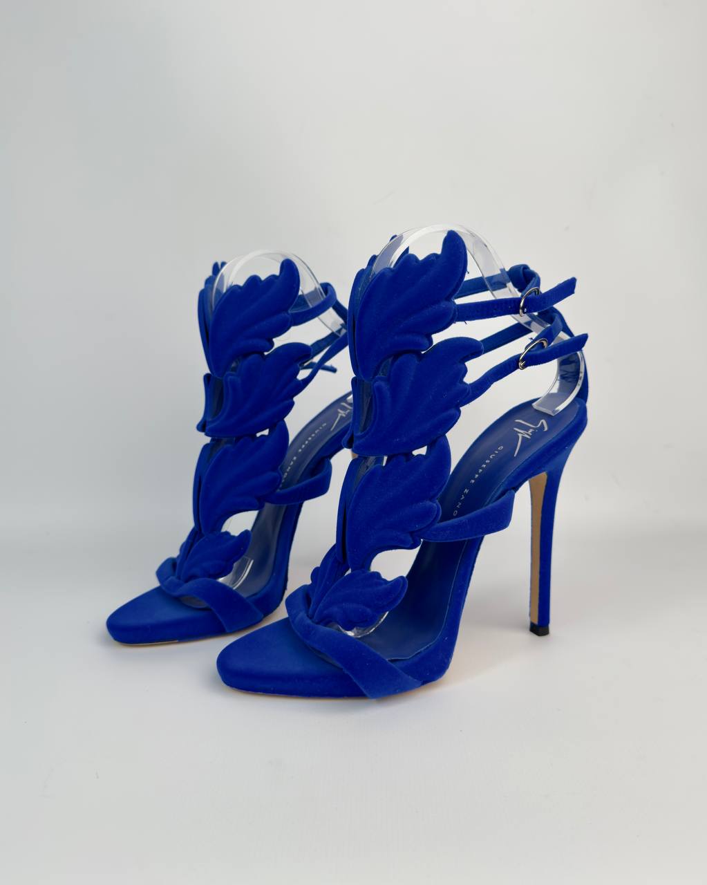 Giuseppe Zanotti Cruel Summer Blue Velvet Heels — 37