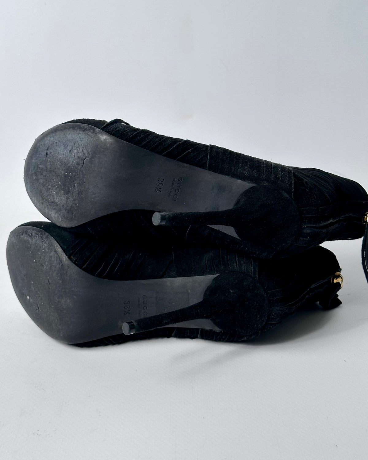 Gucci Becky Fringe Booties — 36.5