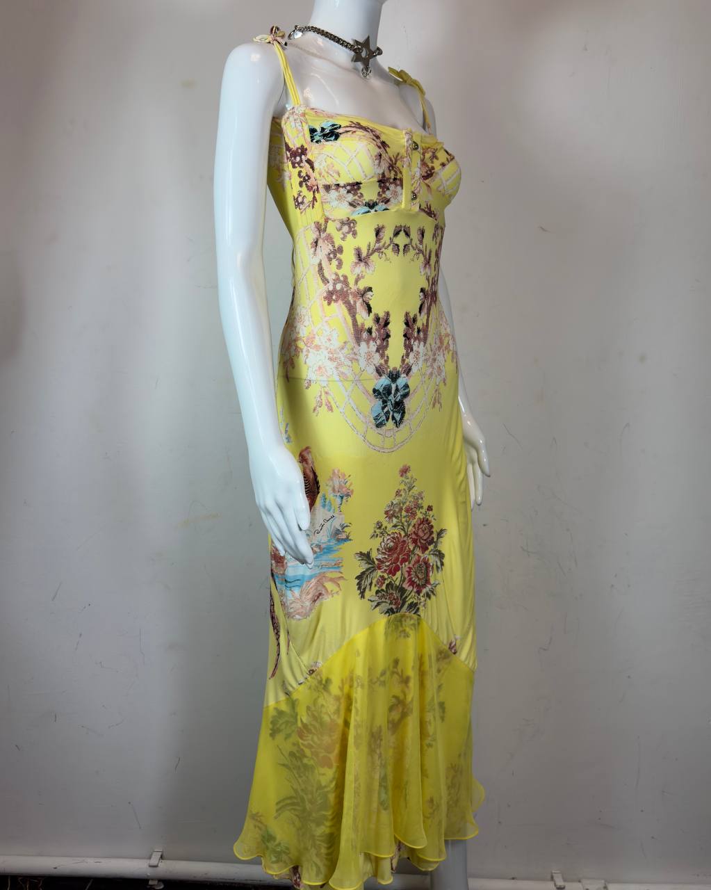 Roberto Cavalli S/S 2003 Chinoiserie Long Corset Dress