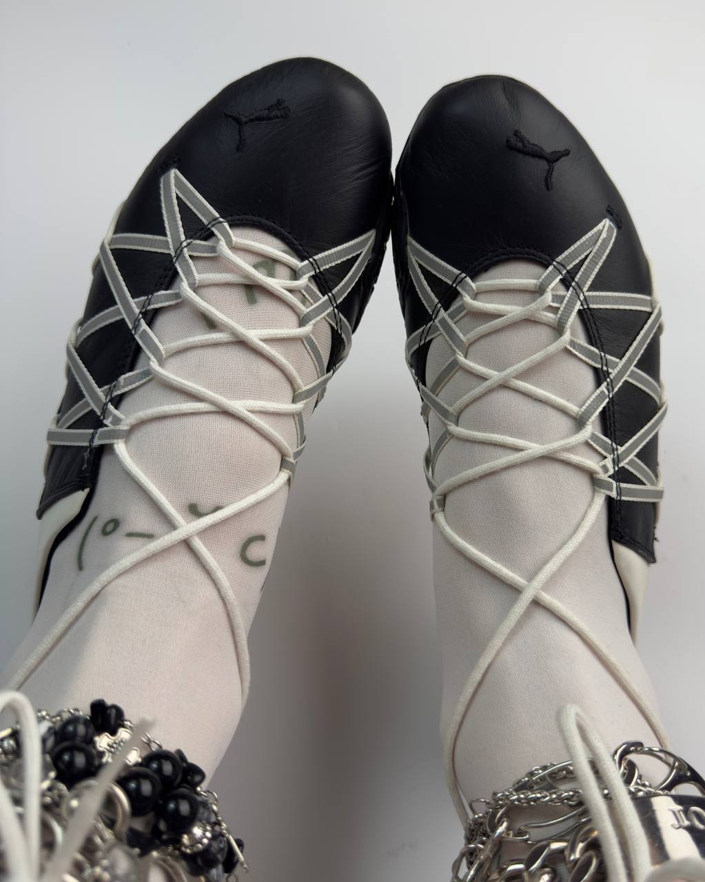 Puma Vintage Lace Up Ballet Flats — 37/37.5