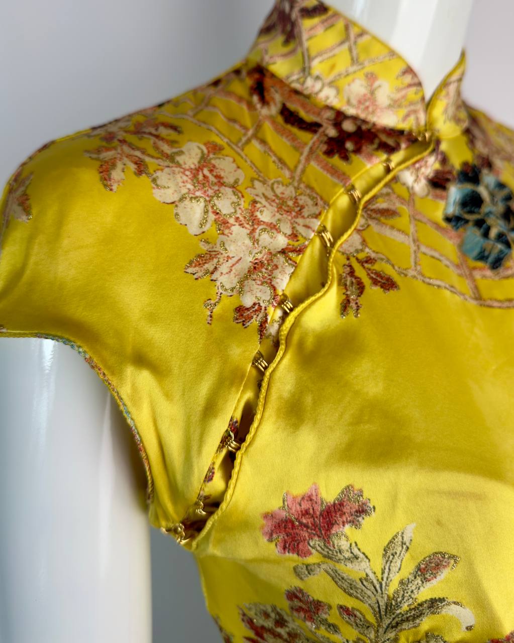 Roberto Cavalli S/S 2003 Iconic Chinoiserie Mini Silk Corset Dress