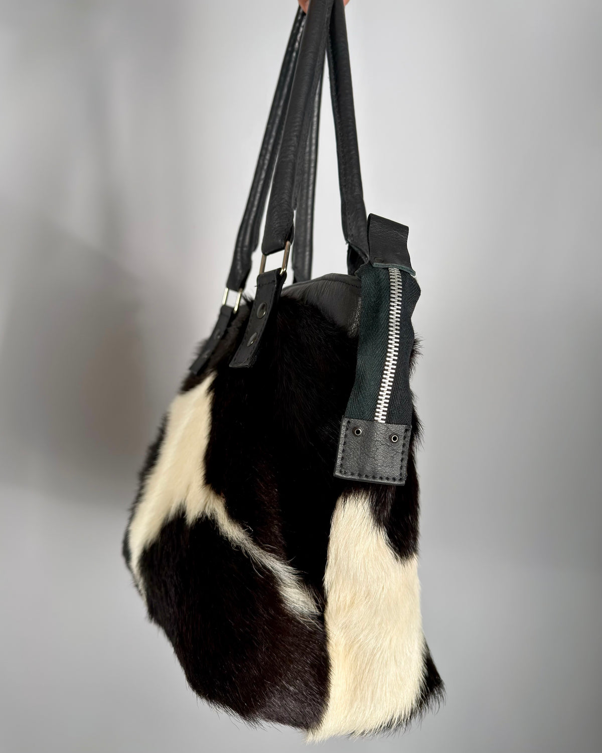 Vintage Cowhide Fur Leather Bag