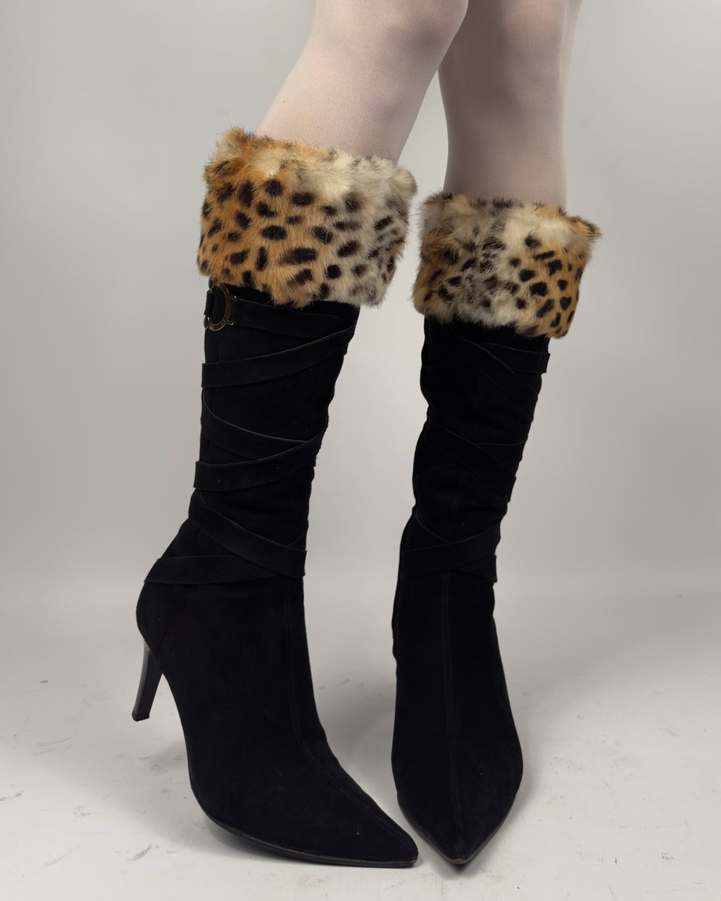 Vintage Italian Suede Fur Boots — 38/38.5