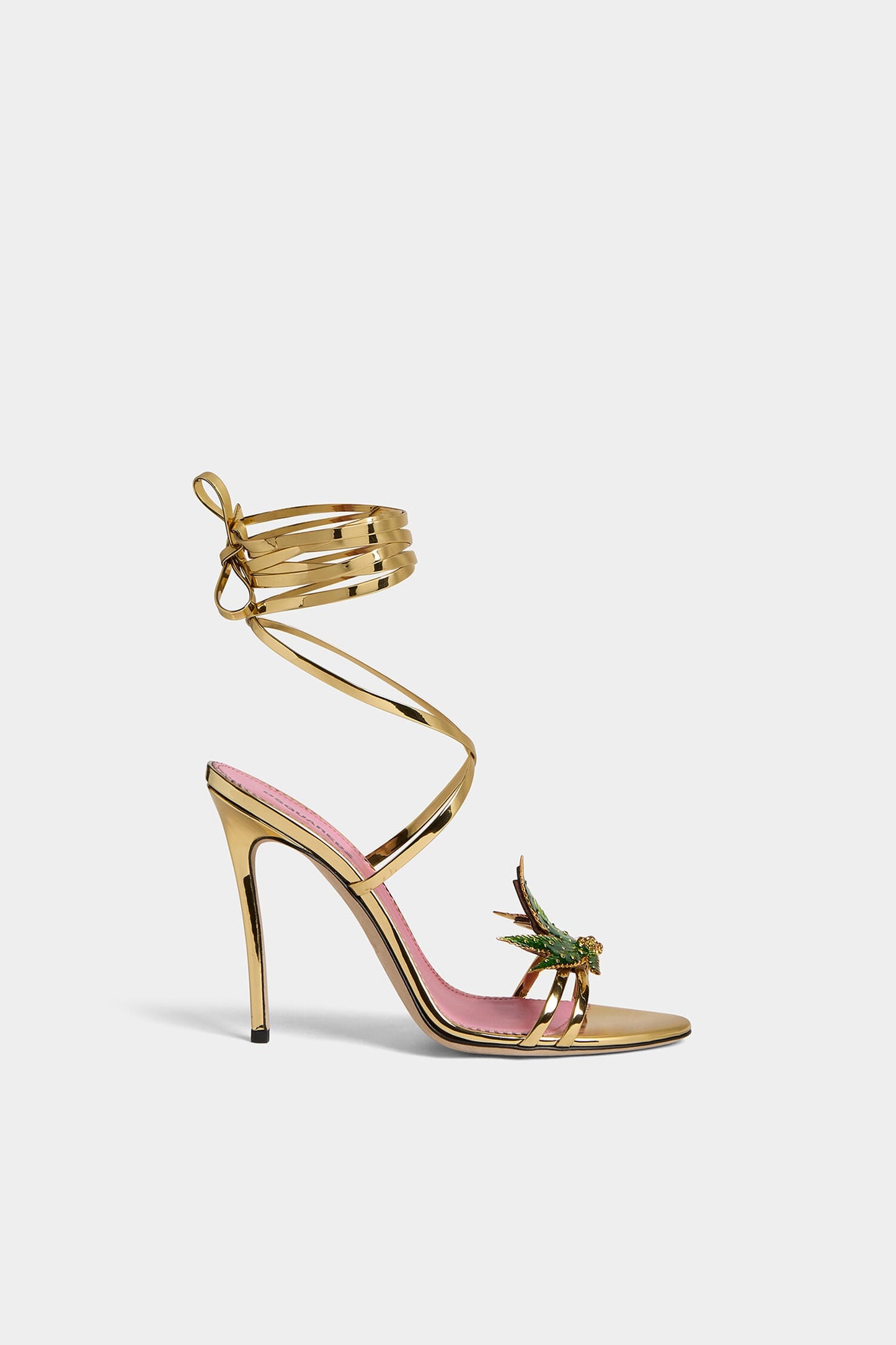 Dsquared2 Marija Leaf Gold Strap Sandals SS05 reissue for SS24 — 40/41