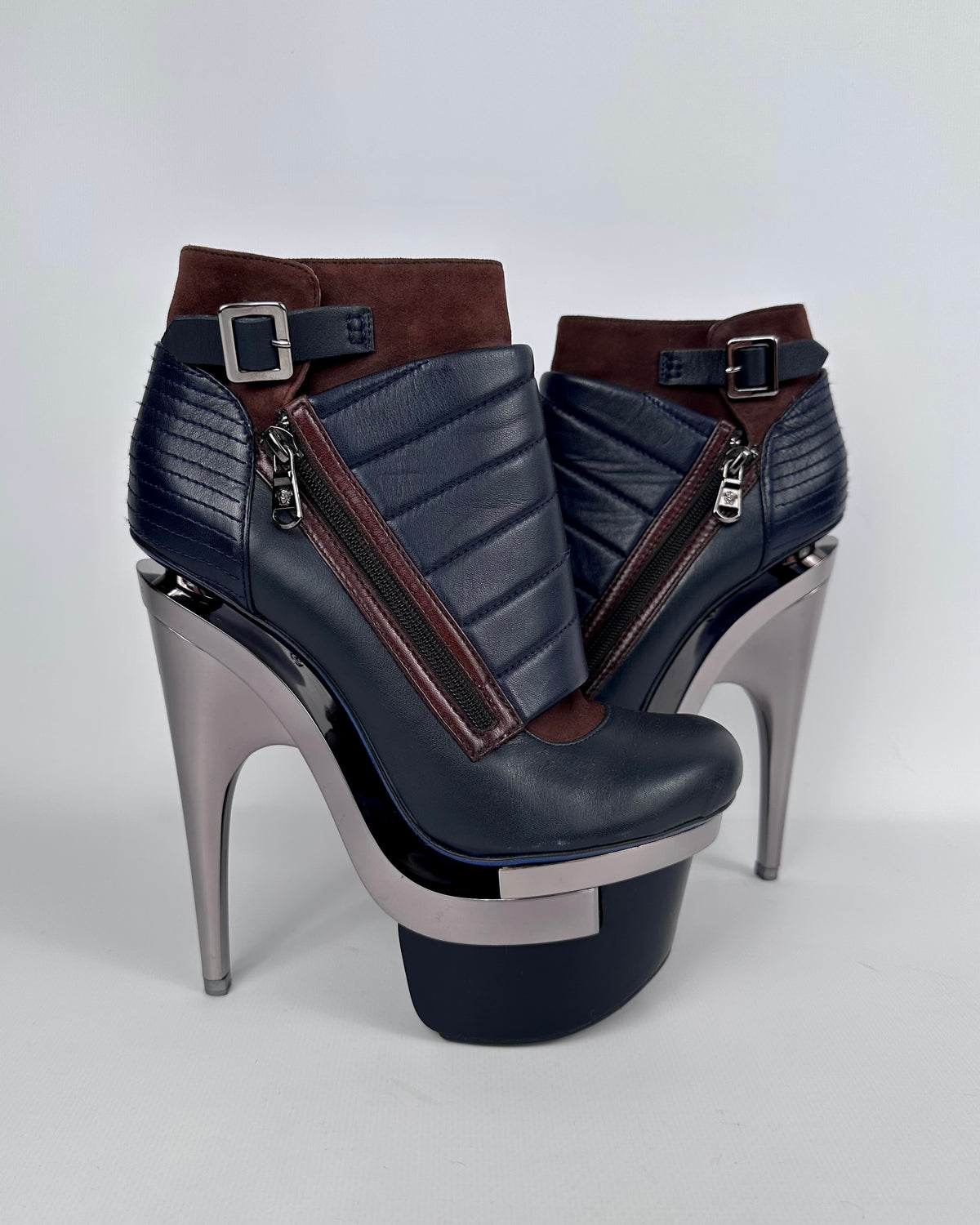 Versace 2010 Triple Platform Booties — 39