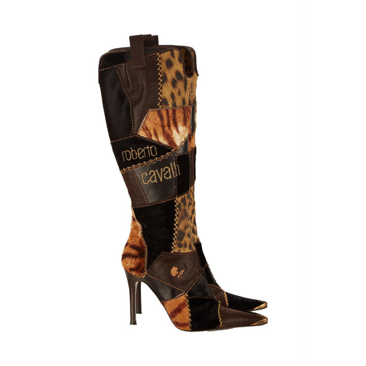 Roberto Cavalli Cheetah Vintage Heel Boots — 36