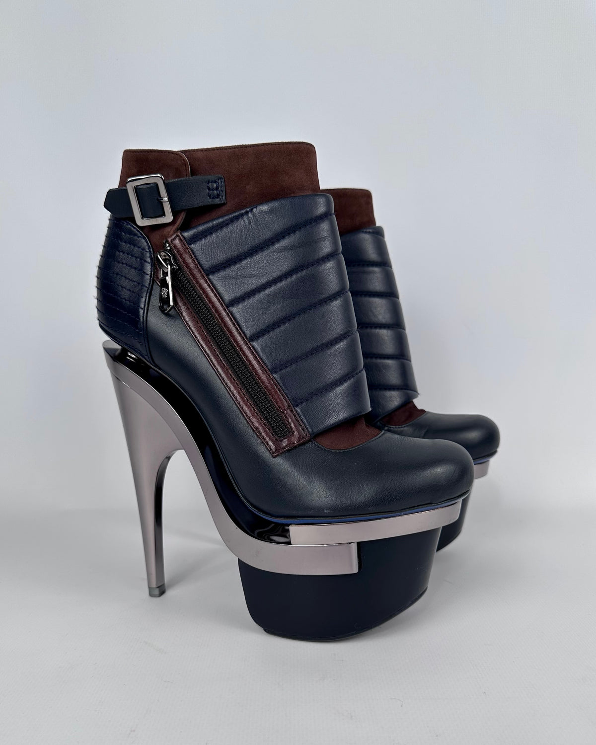 Versace 2010 Triple Platform Booties — 39