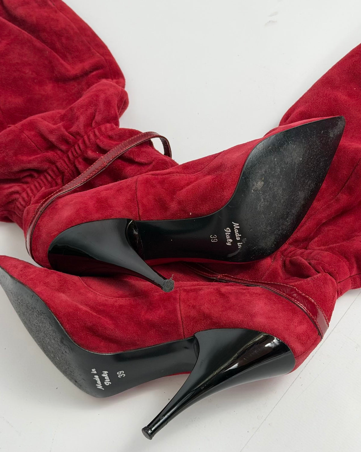 Vintage Italian Suede Slouch Boots — 39