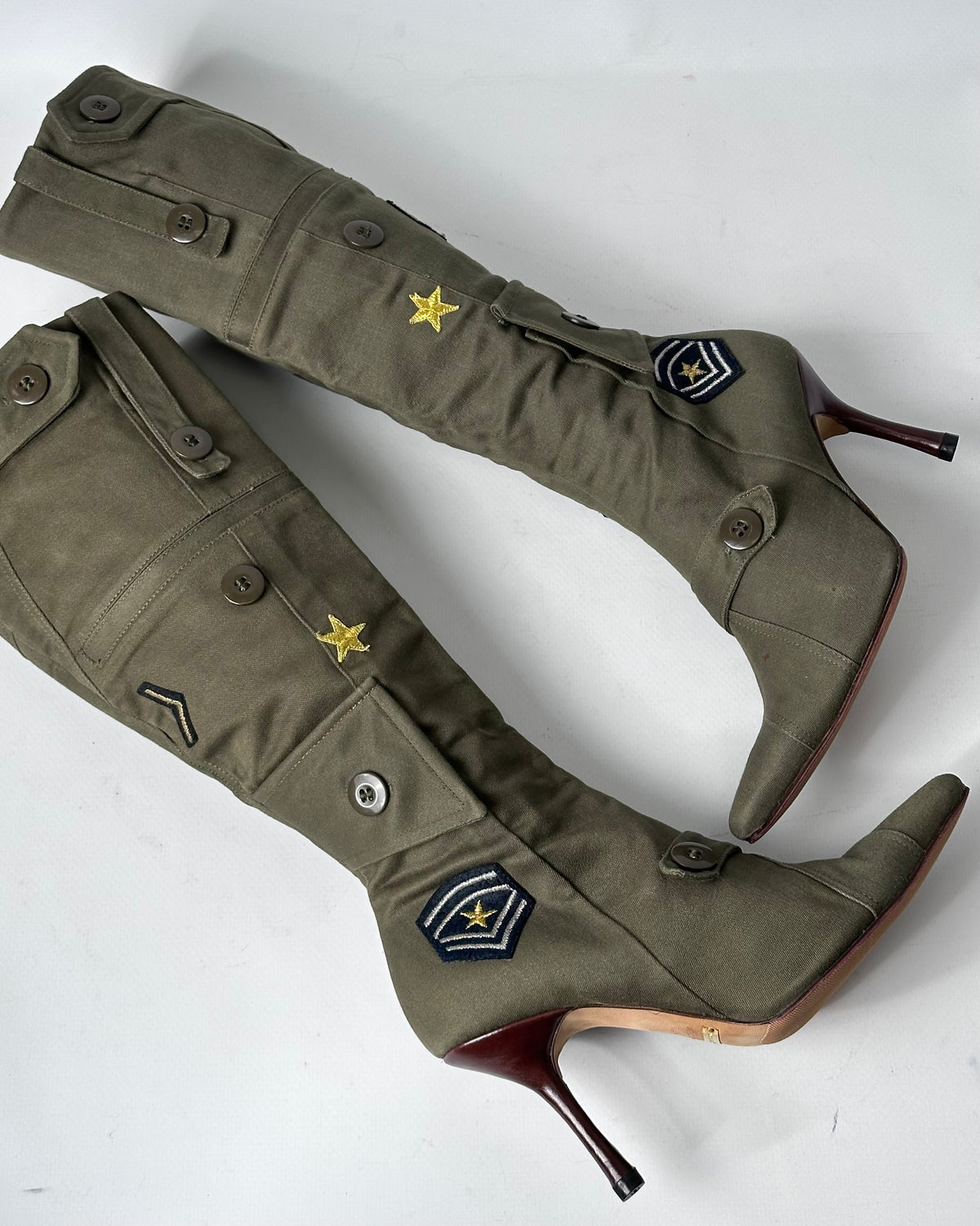 Dolce Gabbana Vintage Khaki Military Boots — 36