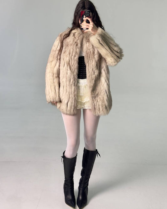Vintage Short Arctic Fox Fur Coat