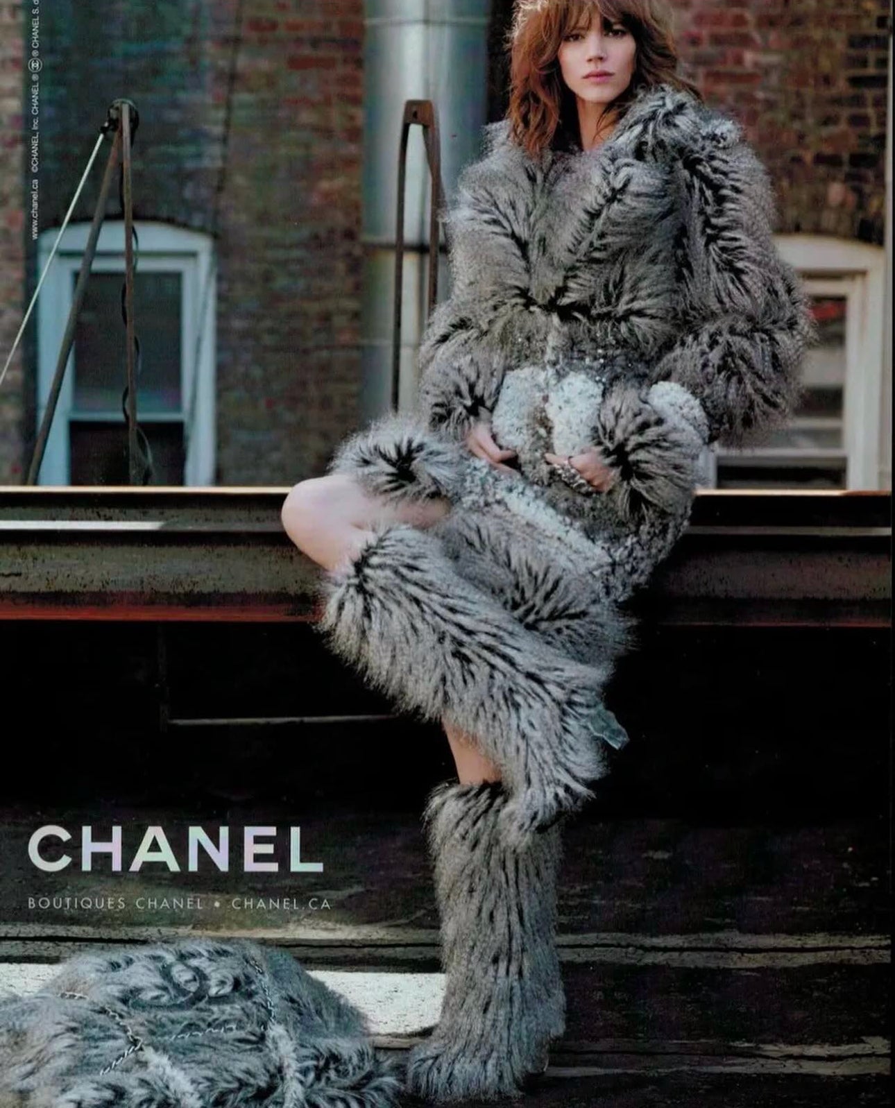 Chanel Fall 2010 Runway Faux Fur Fantasy Yeti Boots Icicle Heels 38С