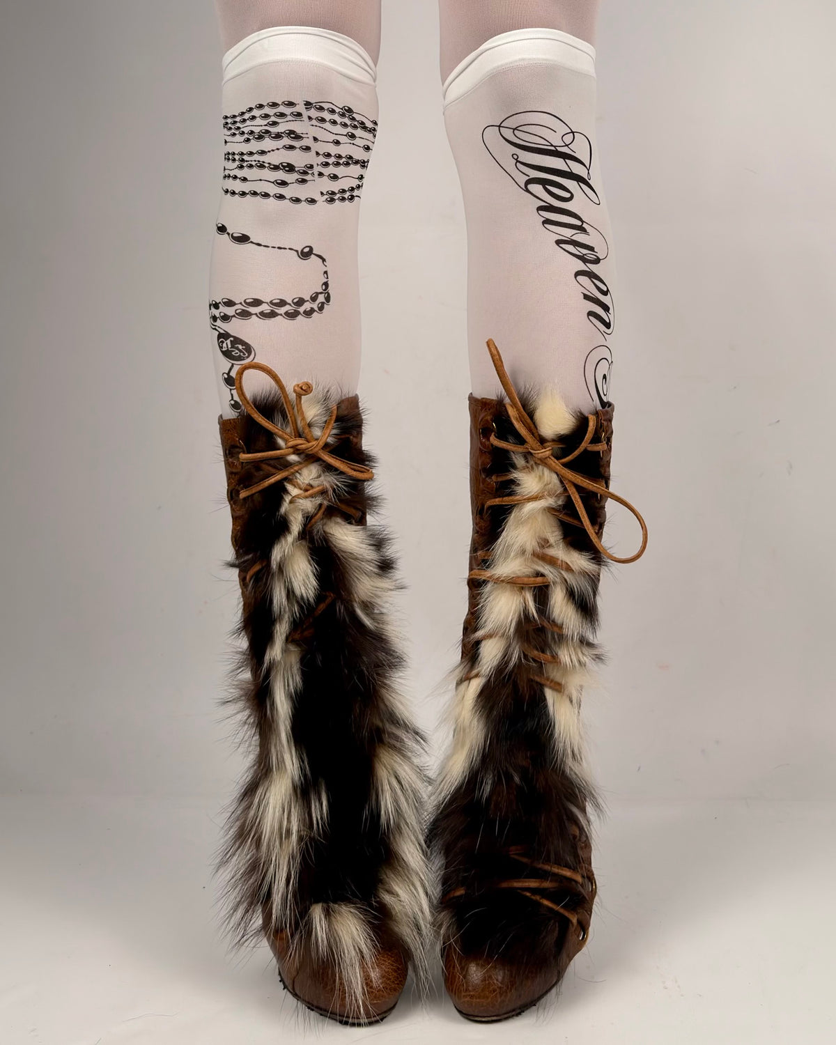 Roberto Cavalli Vintage Leather Fur Boots — 36