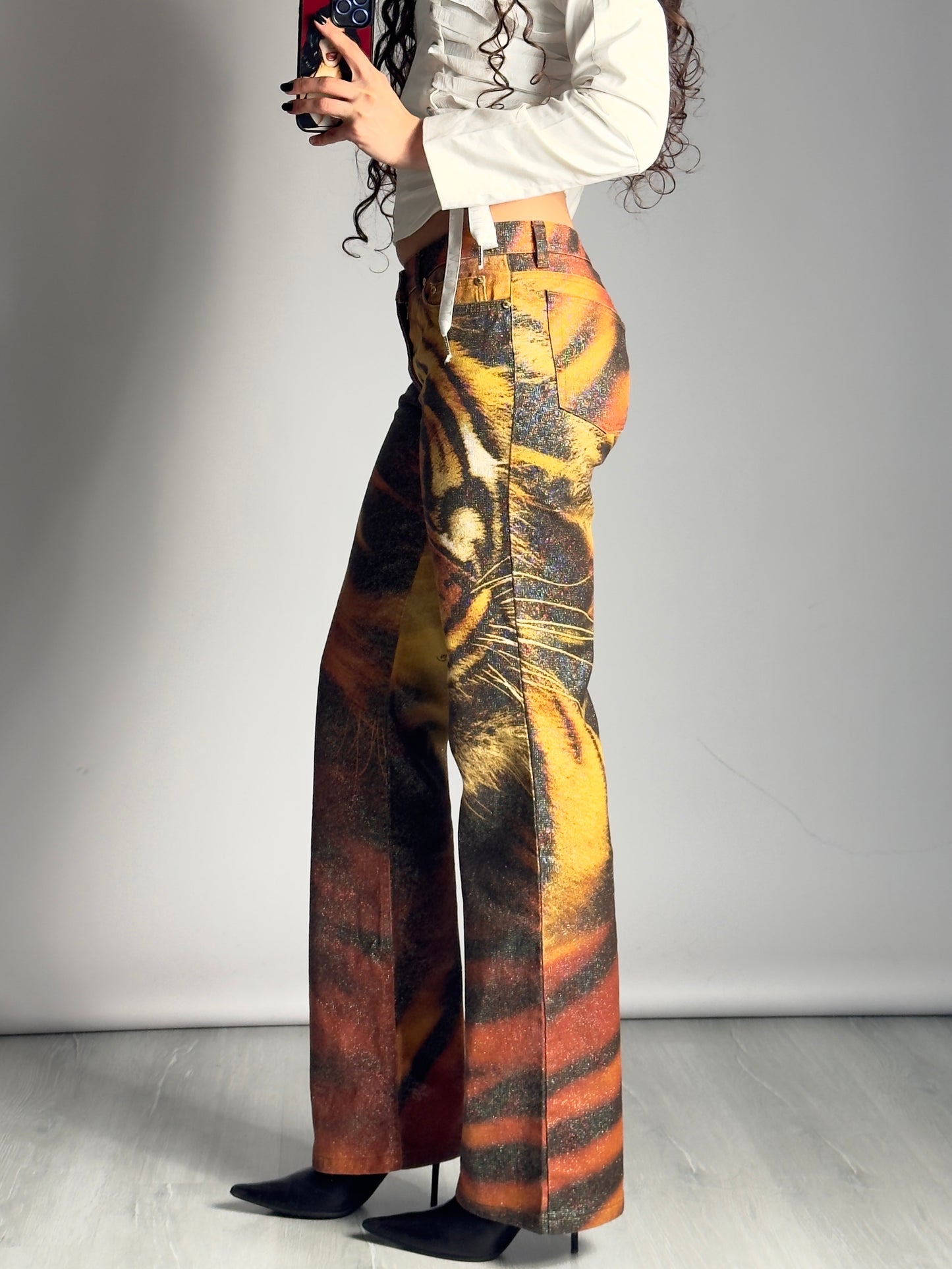 Robero Cavalli AW2000 Tiger Jeans — size M