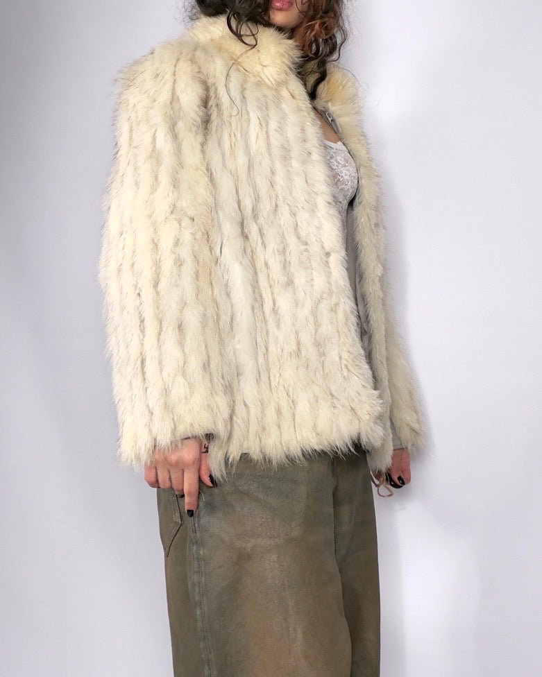 Vintage “Saga Fox” Arctic Fox Cream Coat — S/M