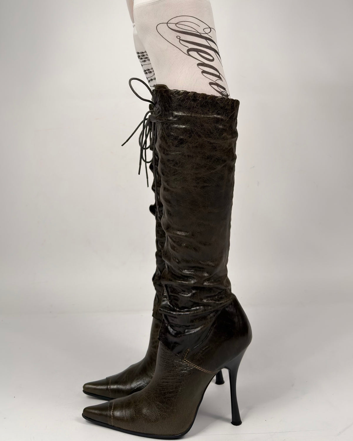 Vintage Italian Lace Up Boots — 38