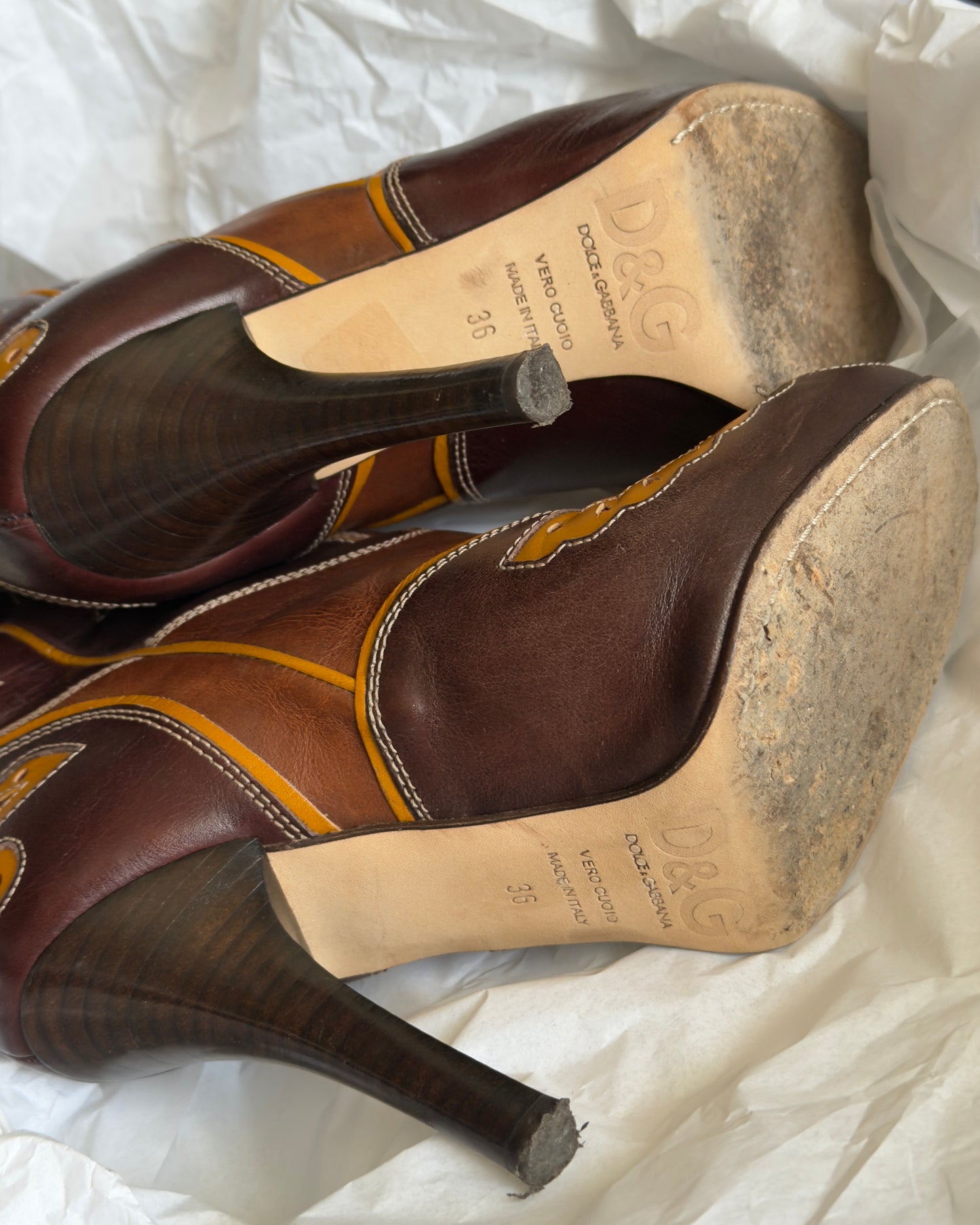 D&G SS 04 Cowboy Butterfly Boots — 36