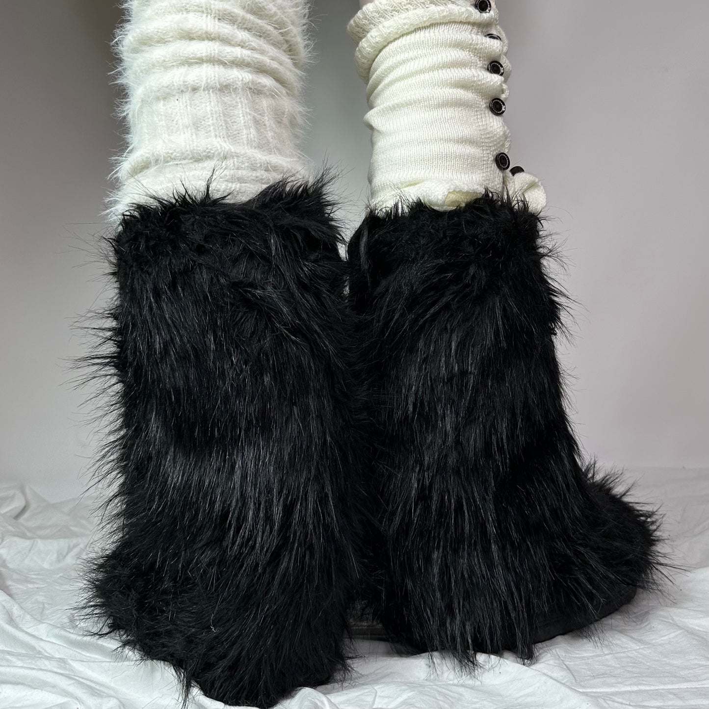 Black Fur Boots 36/38