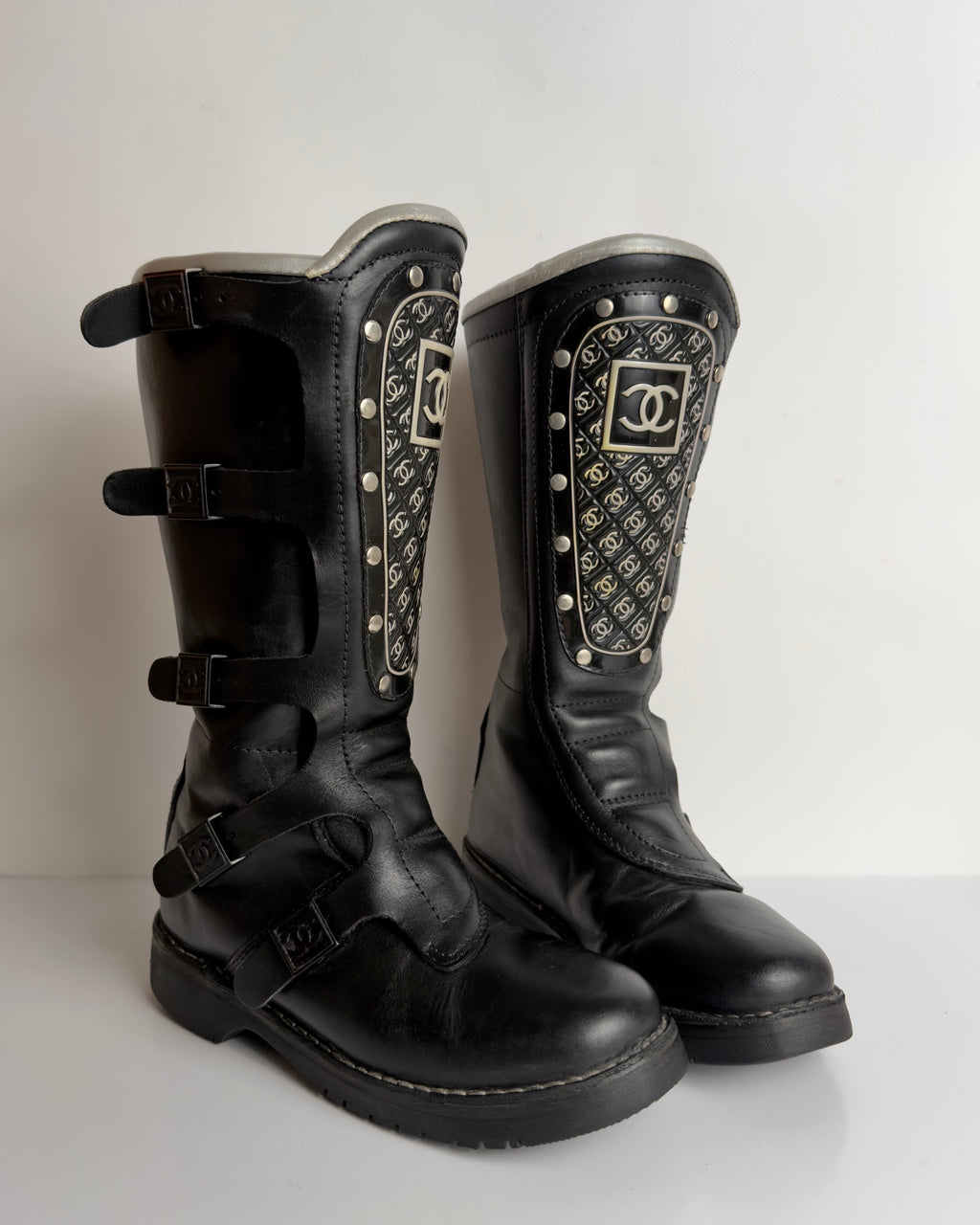 Chanel FW 2003 Moto Biker Boots — 37