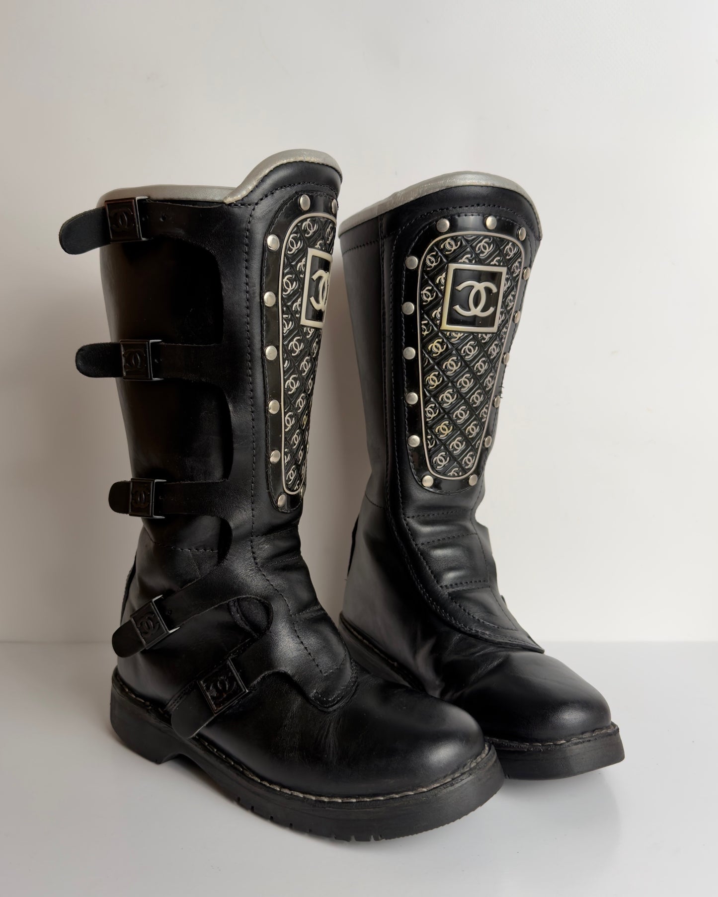 Chanel FW 2003 Moto Biker Boots — 37