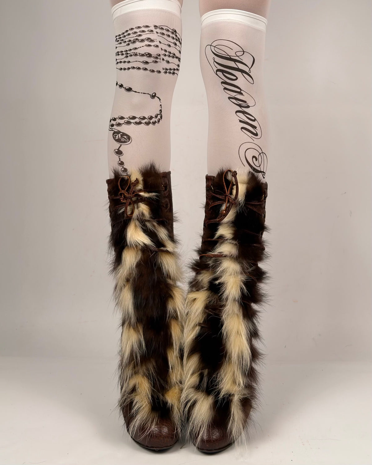 Roberto Cavalli Vintage Leather Fur Boots — 39