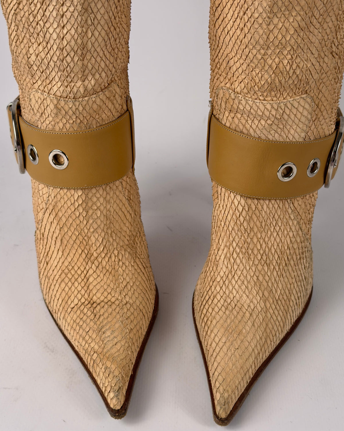 Gianmarco Lorenzi Vintage Leather Buckle Boots — 38