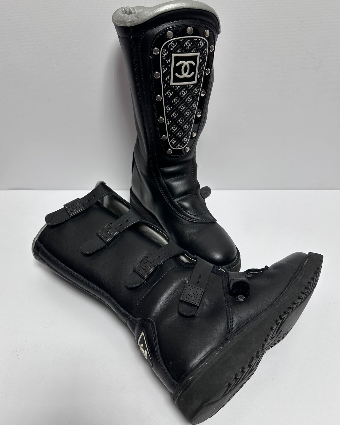 Chanel FW 2003 Moto Biker Boots — 38/39