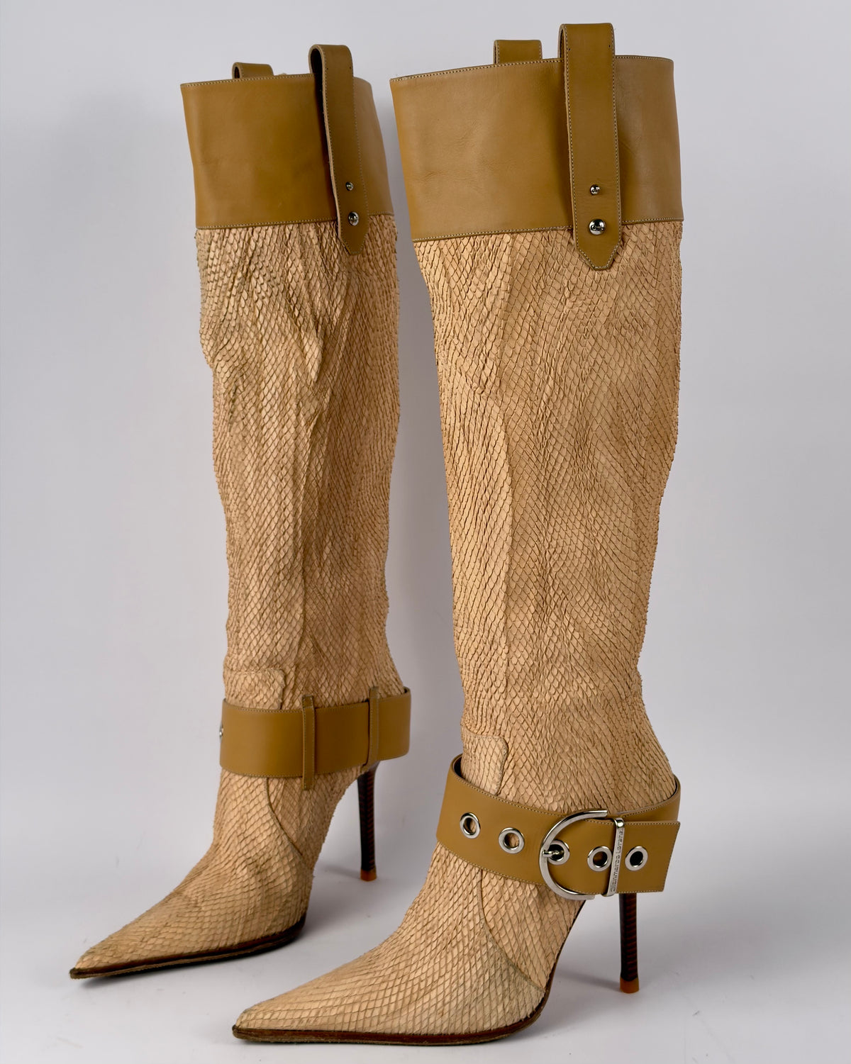 Gianmarco Lorenzi Vintage Leather Buckle Boots — 38