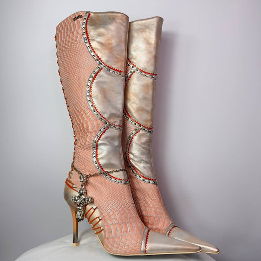 El Dante’s Corset Vintage Knee High boots