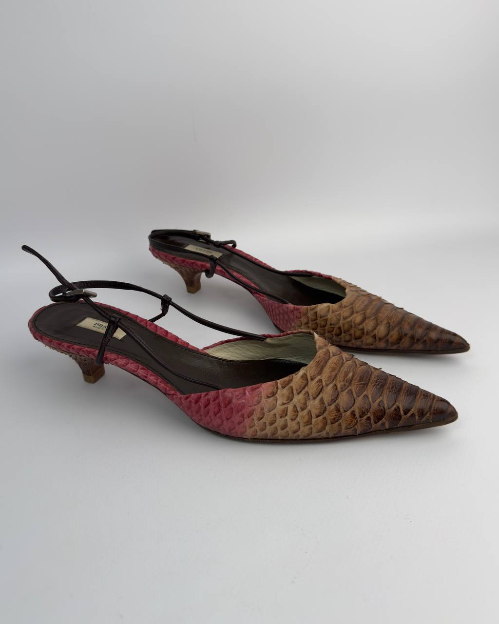 Prada Vintage Python Kitten Heels — 39