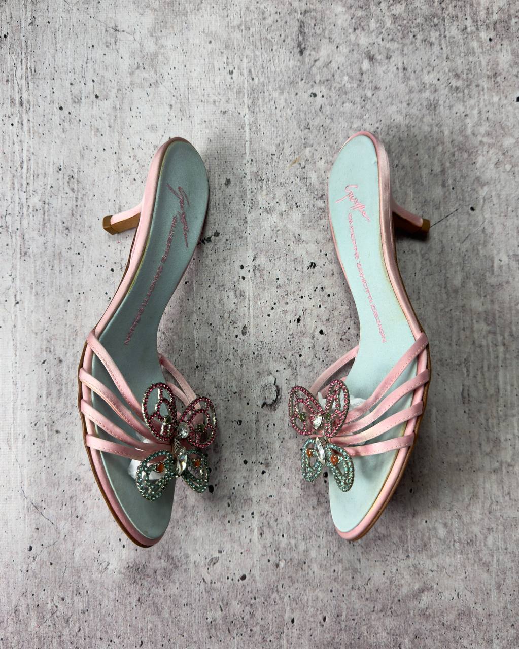 Giuseppe Zanotti S/S 2001 Butterfly Pastel Heels 36/37 - NEVER WORN
