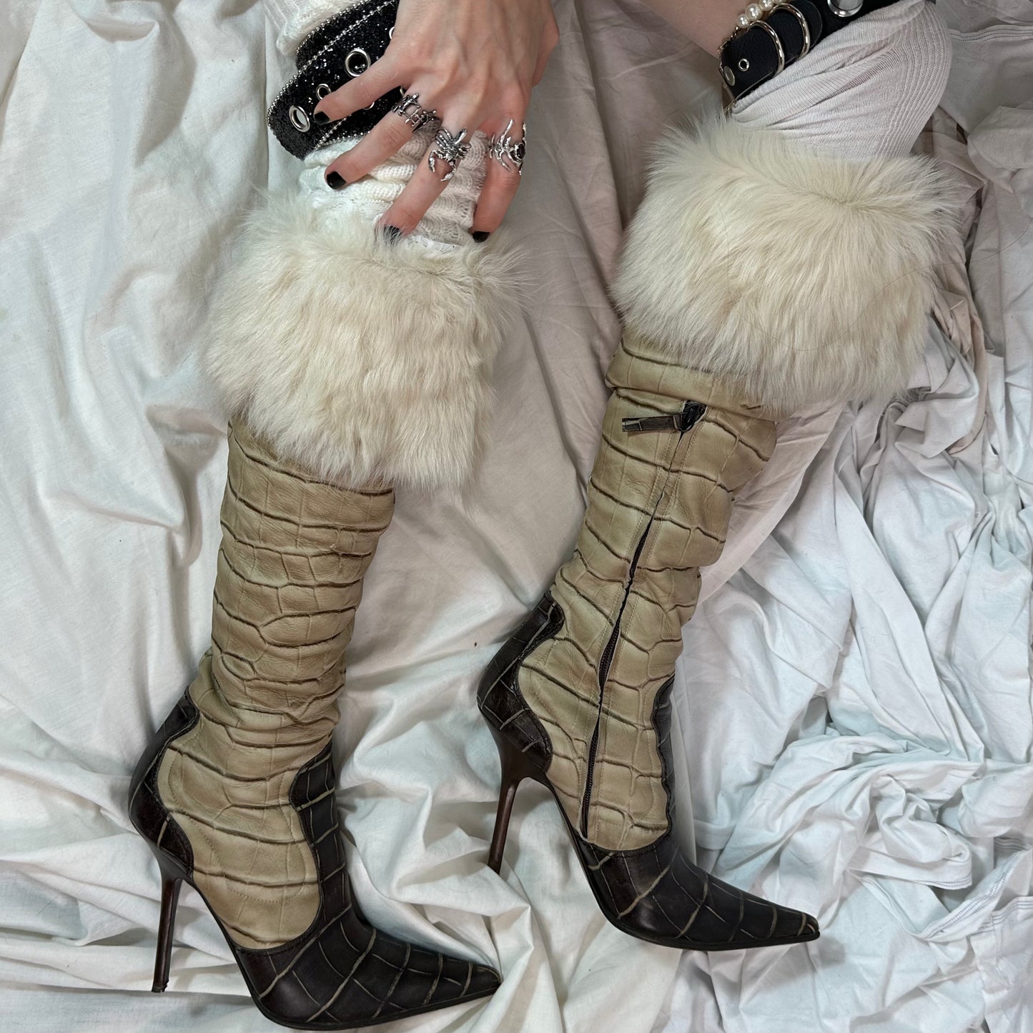 Zanotti Knee High Stiletto Boots 38.5 EU
