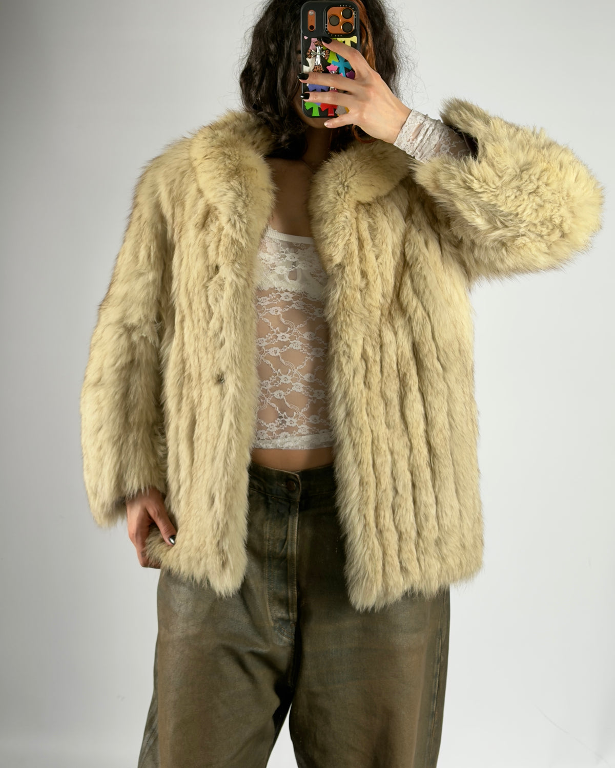 Vintage Arctic Fox Fur Jacket — XS/M