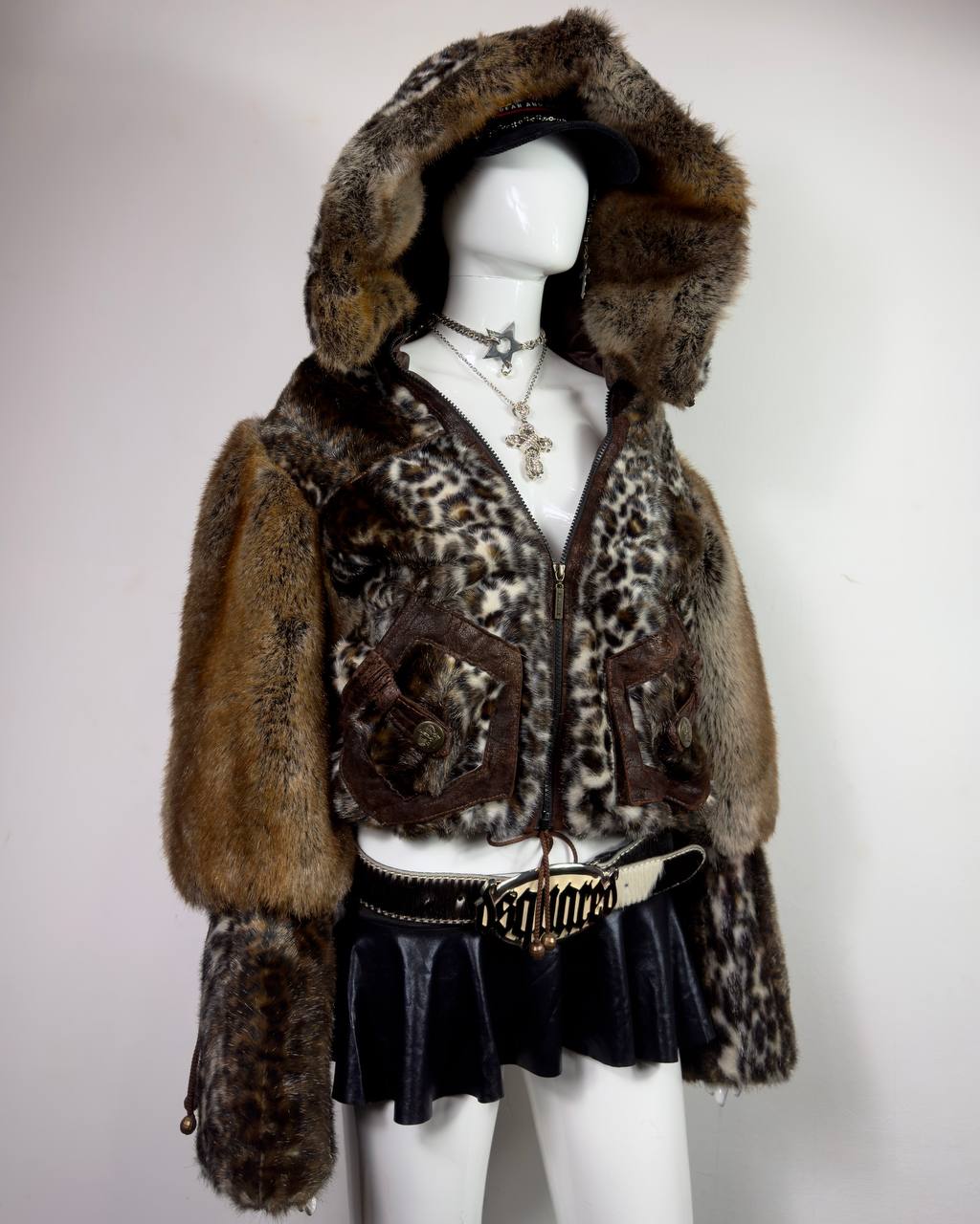 Vintage FAUX Fur Crop Jacket XS/M