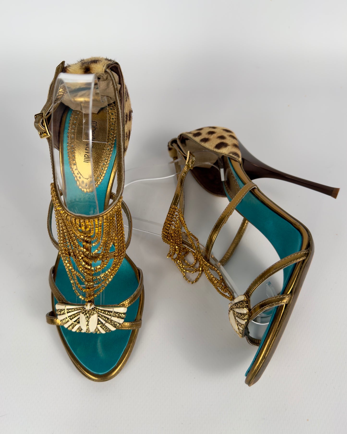 Roberto Cavalli Vintage Scarab Heels — 39