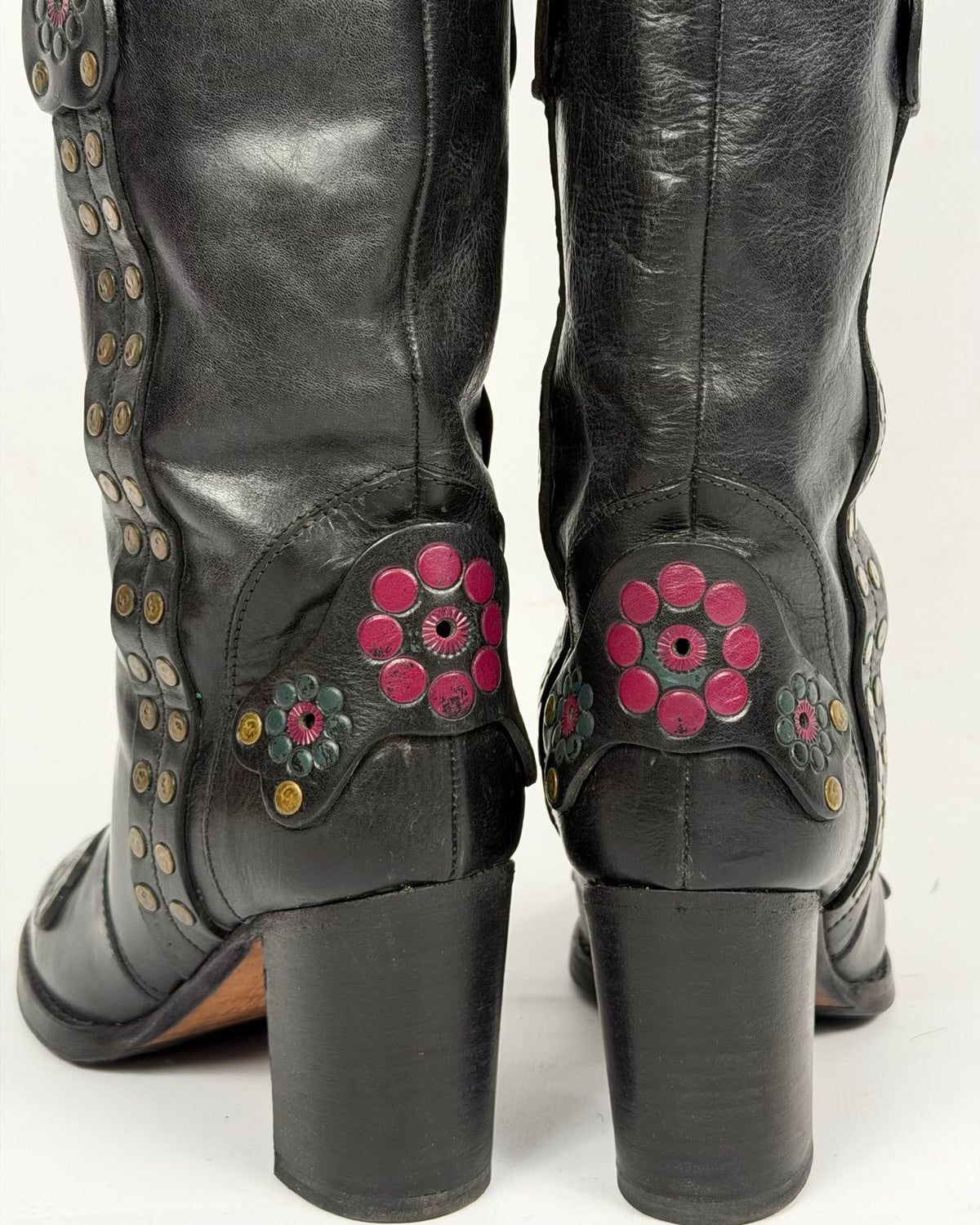 Anna Sui Vintage Leather Cowboy Boots — 37