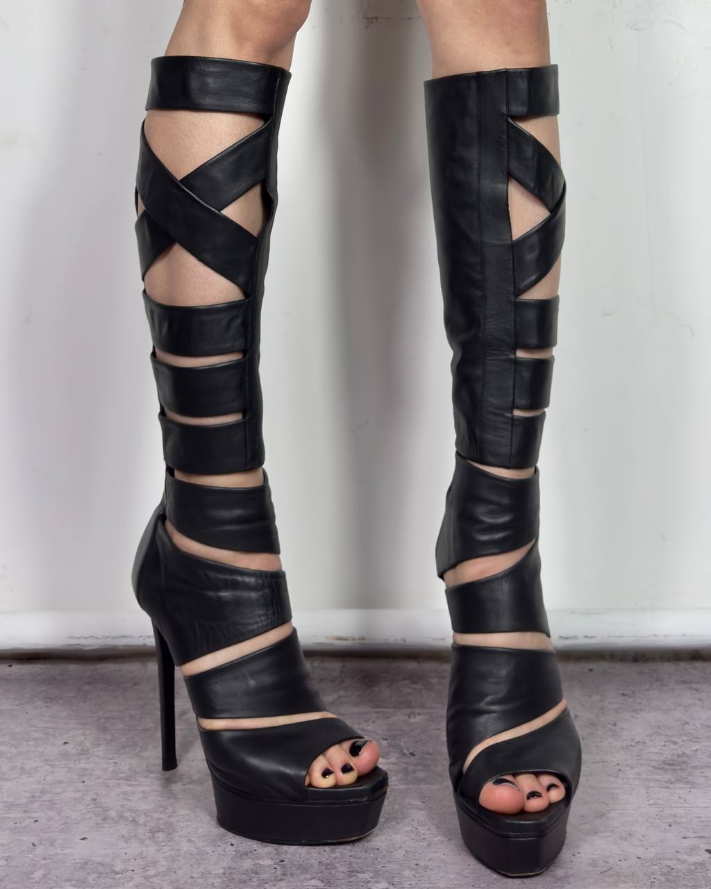 Gucci SS2010 Helena Runway Cut Out Gladiator Boots
